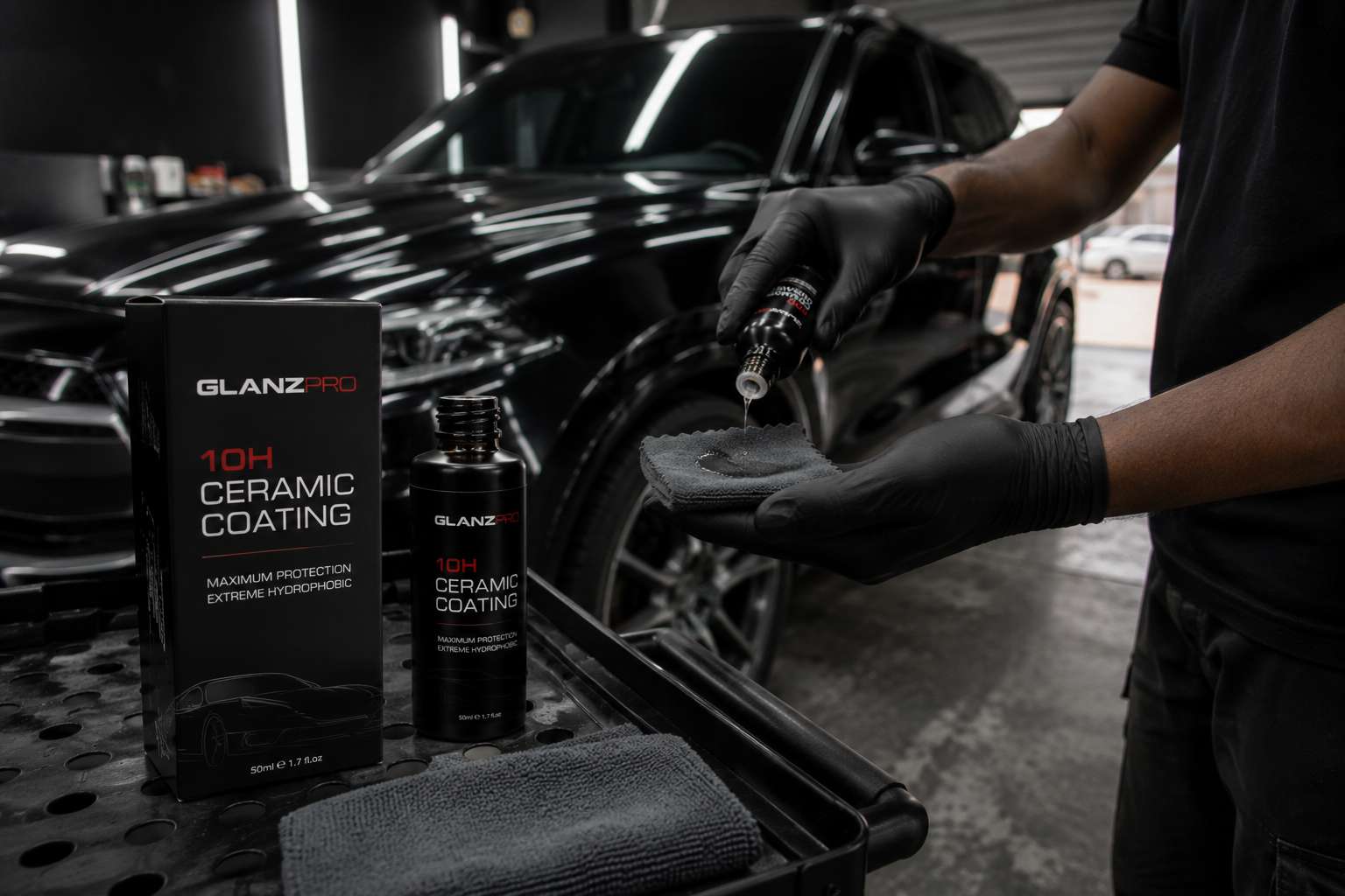 Car Detailing in Progress with GlanzPro at AutoGlow