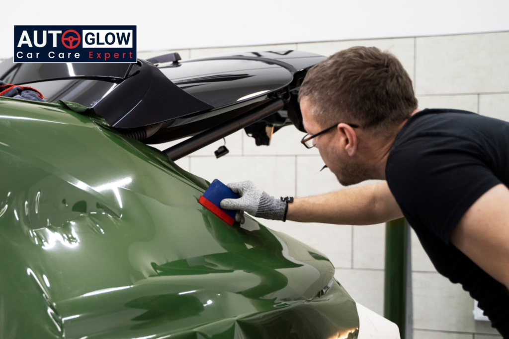 Colored PPF wrap on luxury car UAE metallic finish