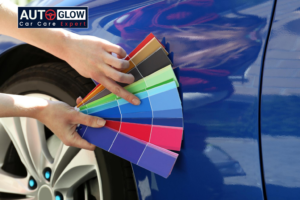 Colored PPF car wrap in UAE showing glossy finish and protection